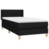 vidaXL Boxspringbett mit Matratze Schwarz 100x200 cm Stoff