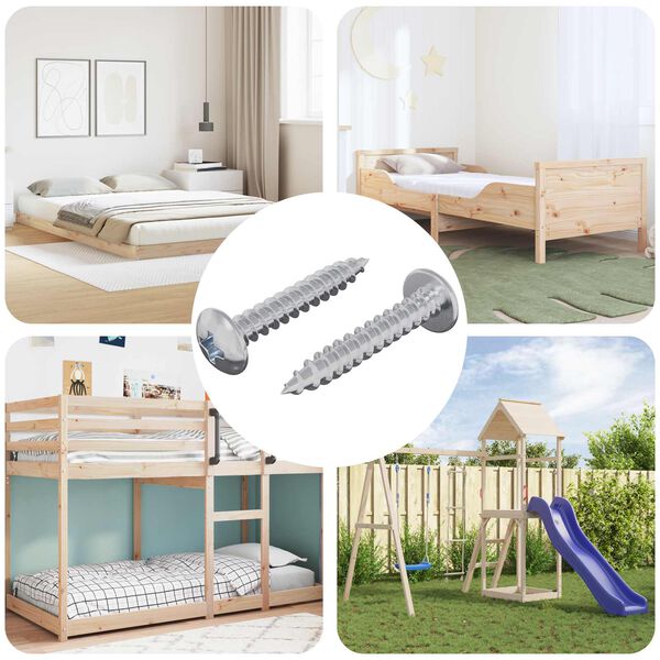 vidaXL Selbstschneidender Nagel 2 pcs Zink-beschichtet 4 x 25 mm Stahl