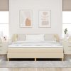 vidaXL Boxspringbett mit Matratze Creme 180 x 200 cm Stoff