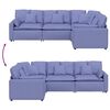 vidaXL Modulares Sofa mit Kissen Stoff Jeansblau