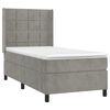 vidaXL Boxspringbett mit Matratze & LED Hellgrau 90x200 cm Samt