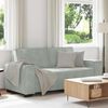 vidaXL 2-Sitzer-Sofa Hellgrau 140 cm Samt