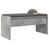 vidaXL Flurbank mit Kissen Beton Grau 83 x 38 x 40 cm