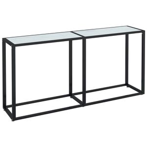 vidaXL Konsolentisch Wei&szlig; Marmor-Optik 160x35x75,5 cm Hartglas