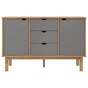 vidaXL Sideboard OTTA Braun&Grau 113,5x43x73 cm Massivholz Kiefer