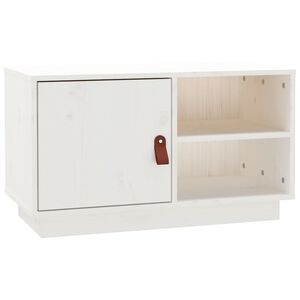 vidaXL TV-Schrank Wei&szlig; 70x34x40 cm Massivholz Kiefer