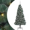 vidaXL K&uuml;nstlicher vorbeleuchteter Weihnachtsbaum mit Kugelset Gr&uuml;n
