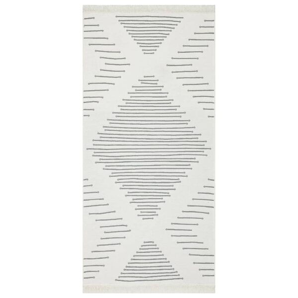 vidaXL Teppich Dunkelgrau 100x200 cm Baumwolle