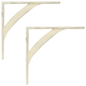 vidaXL Wandregalhalterungen 2 stk. Antik Wei&szlig; 10 x 10 x 3 cm Stahl