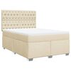 vidaXL Boxspringbett mit Matratze Creme 140x190 cm Stoff