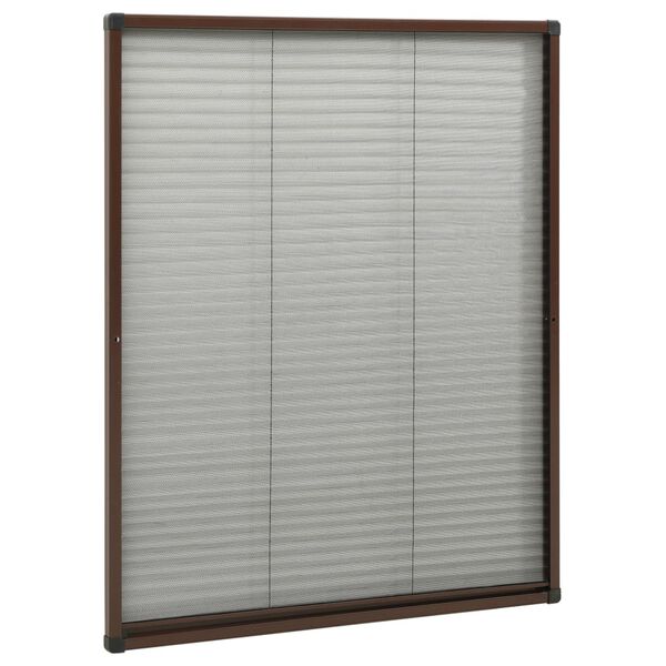 vidaXL Insektenschutz-Plissee f&uuml;r Fenster Aluminium Braun 60x80 cm