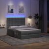 vidaXL Ottoman-Bett mit Matratze & LEDs Dunkelgrau 140x190 cm Stoff