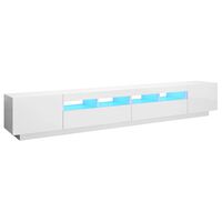 vidaXL TV-Schrank mit LED-Leuchten Hochglanz-Weiß 260x35x40 cm