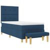 vidaXL Boxspringbett mit Matratze mit Kopfteil Blau 80 x 200 cm Stoff