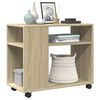 vidaXL Beistelltisch mit Rollen Sonoma Eiche 70x35x60 cm Holzwerkstoff