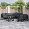vidaXL Gartensofa-set mit Kissen 9 pcs Schwarz Stahl
