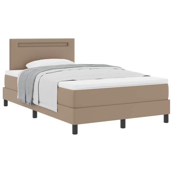 vidaXL Boxspringbett mit Matratze Cappuccino 120 x 200 cm Kunstleder