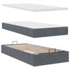 vidaXL Ottoman-Bett mit Matratze & LEDs Dunkelgrau 90x200 cm Samt