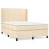 vidaXL Boxspringbett mit Matratze Creme 140x190 cm Stoff