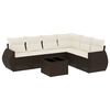 vidaXL 7-tlg. Garten-Sofagarnitur mit Kissen Braun Poly Rattan