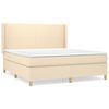 vidaXL Boxspringbett mit Matratze Creme 160x200 cm Stoff