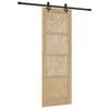 vidaXL Schiebet&uuml;r Nat&uuml;rlich und Schwarz 73,5 x 211 cm
