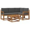 vidaXL Outdoor-Sofagarnitur mit Kissen 5 pcs Natur und Anthrazit