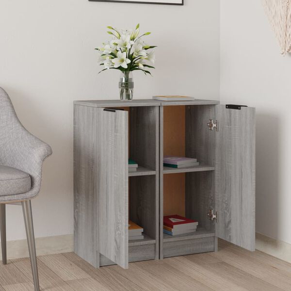 vidaXL Sideboards 2 Stk. Grau Sonoma 30x30x70 cm Holzwerkstoff