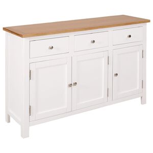 vidaXL Sideboard 110x33,5x70 cm Massivholz Eiche
