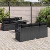 vidaXL Gartensofa-set mit Speicher 7 pcs Schwarz Poly-Rattan