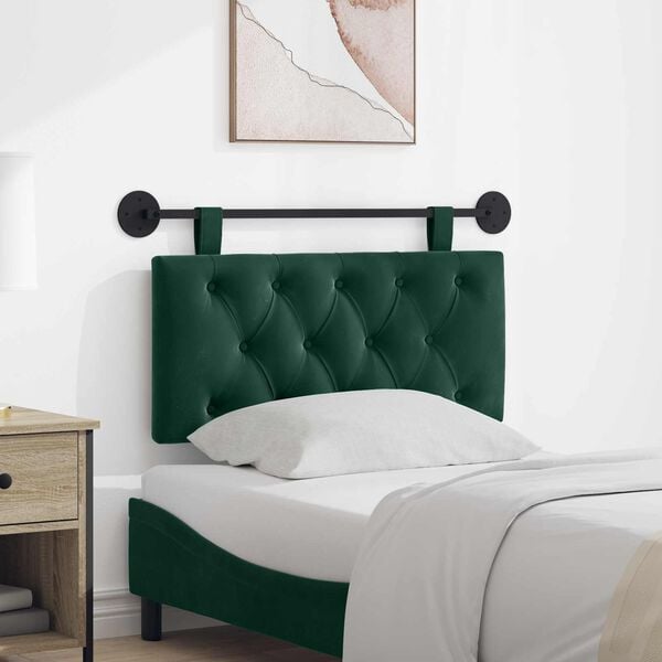 vidaXL H&auml;ngevorderseite Wandmontiert Dunkelgr&uuml;n 100 x 55 x 7 cm Samt