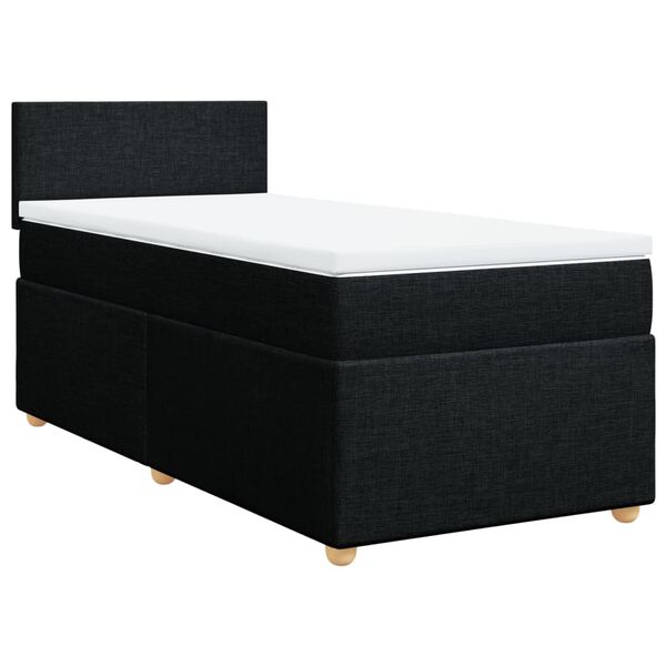 vidaXL Boxspringbett mit Matratze Schwarz 80x200 cm Stoff