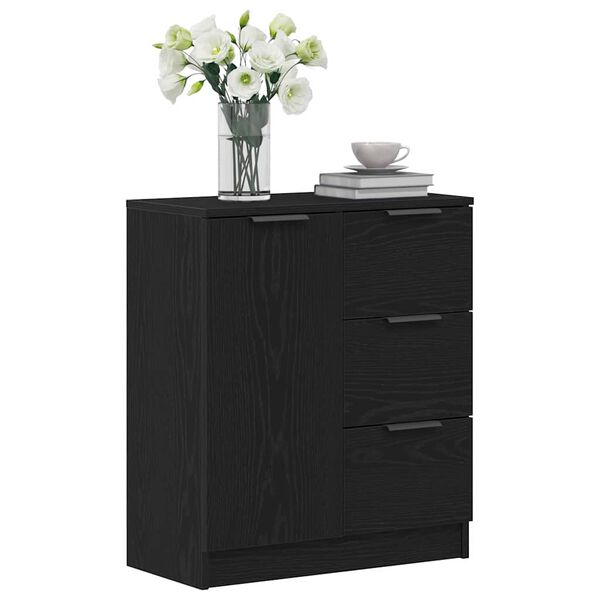 vidaXL Sideboard Schwarz Eichen-Optik 60 x 30 x 70 cm Holzwerkstoff