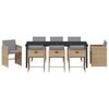 vidaXL Garten Essgruppe 9 pcs Beige Poly-Rattan