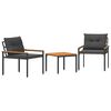 vidaXL Gartenm&ouml;bel-Set 3 pcs Dunkelgrau Poly-Rattan