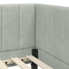 vidaXL Eckbettgestell mit Kopfteil Hellgrau 80 cm x 200 cm Samt