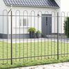vidaXL Gartenzaun 2 pcs Grau 3,4 x 1,5 m Pulverbeschichteter Stahl
