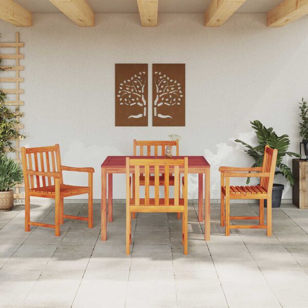 vidaXL Garten Essgruppe 5 pcs Braun Massivholz Akazie