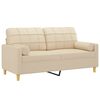 vidaXL 2-Sitzer-Sofa mit Zierkissen Creme 140 cm Stoff