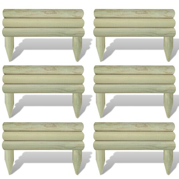 vidaXL Rasenkanten 6 Stk. Kiefernholz 60 cm