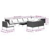 vidaXL 11-tlg. Garten-Lounge-Set mit Kissen Poly Rattan Dunkelgrau