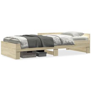 vidaXL Bettgestell ohne Matratze Sonoma-Eiche 75x190 cm Holzwerkstoff