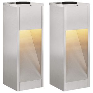 vidaXL Solar LED Wegeleuchte 2 stk. Warmes Wei&szlig; 18 x 18 x 50 cm