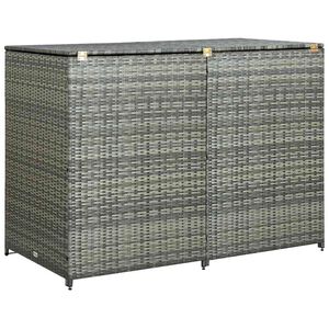 vidaXL M&uuml;lltonnenbox f&uuml;r 2 Tonnen Poly Rattan Anthrazit 148&times;77&times;111 cm