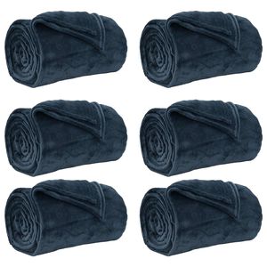 vidaXL Wohndecken 6 stk. Marineblau 130 x 150 cm 3.04 kg Fleece