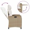 vidaXL Gartensessel mit Beistelltisch Verstellbar Beige Poly Rattan