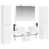 vidaXL Badezimmerm&ouml;bel-Set 6 pcs Wei&szlig; Ingenieurholz und Glas