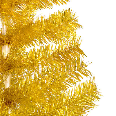 vidaXL Künstlicher Weihnachtsbaum mit Beleuchtung & Ständer Gold 210cm