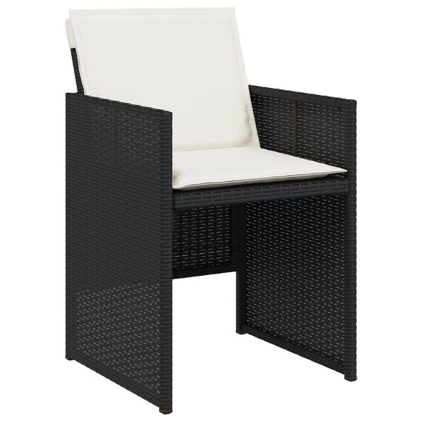 vidaXL 5-tlg. Garten-Essgruppe mit Kissen Schwarz Poly Rattan
