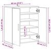 vidaXL Schuhschrank Betongrau 60x35x70 cm Holzwerkstoff